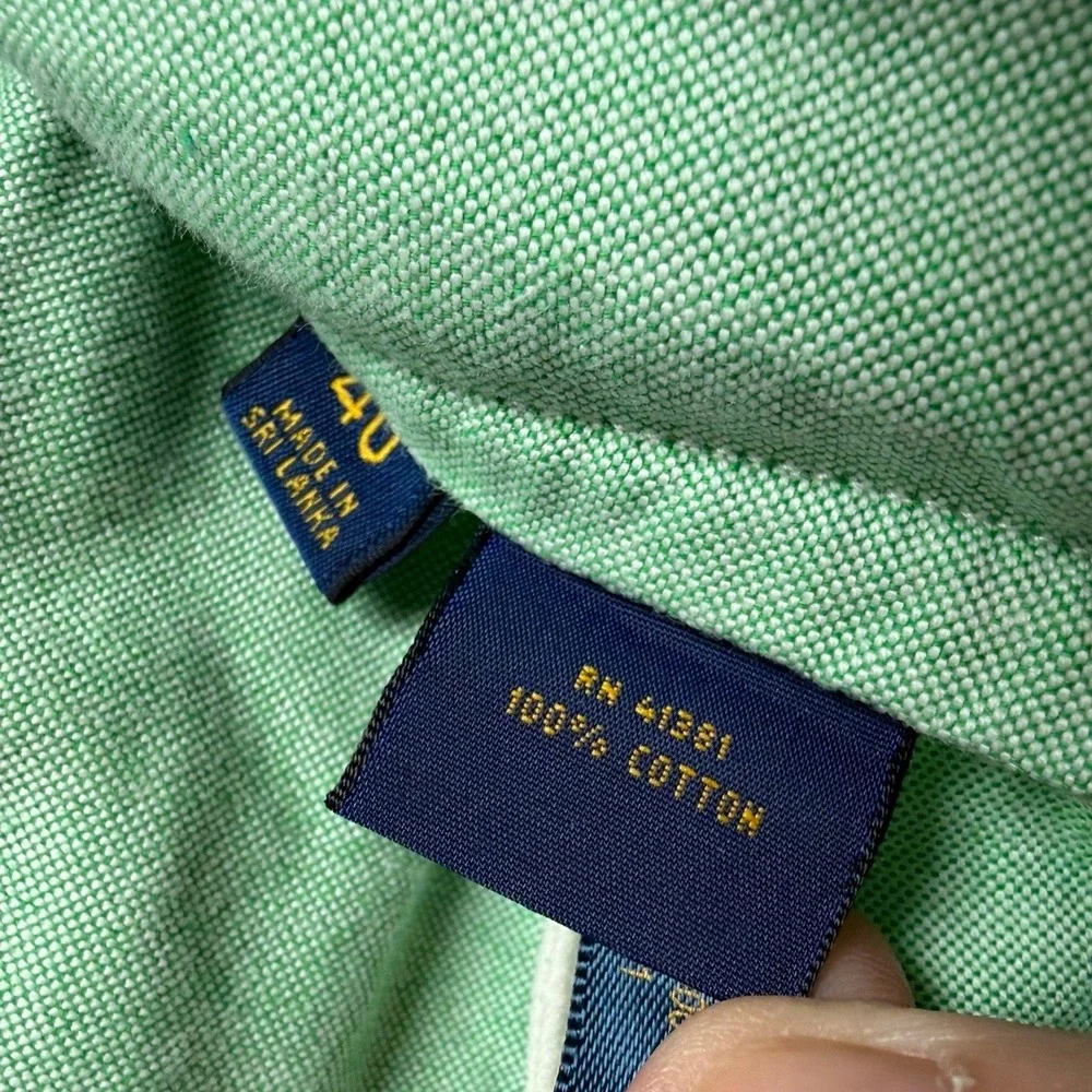 Polo Ralph Lauren Mens Green Oxford Cotton Classic Fit Shorts Size 40 Flat Front